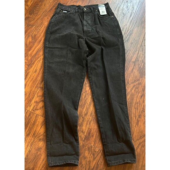 Vintage 80-90's Chic Women's Euro Black Jeans Relaxed Tapered High Waist USA NWT - Picture 1 of 6